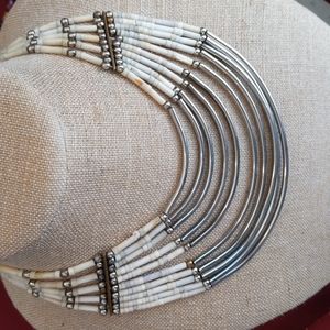 3 for $30 Fashion Jewelry Statement Collar Necklace Multi Strand Silver Beaded